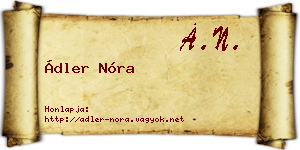 Ádler Nóra névjegykártya