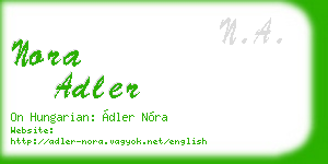 nora adler business card