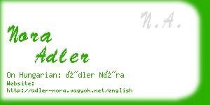 nora adler business card